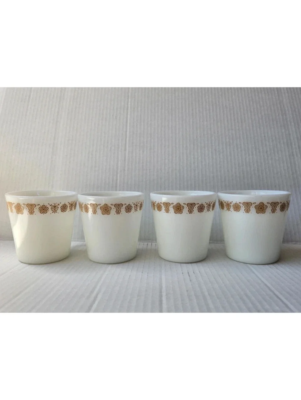 4 Vintage Pyrex butterfly gold mugs corning coffee cups MCM cottagecore